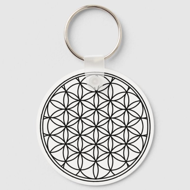 Porte-clés Fleur de la vie Simple Géométrie Sacrée (Recto)