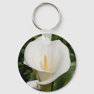 Porte-clés Fleur de lis blanc en fleur