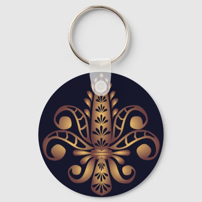 Porte-clés Fleur de Lis Bleu (Recto)