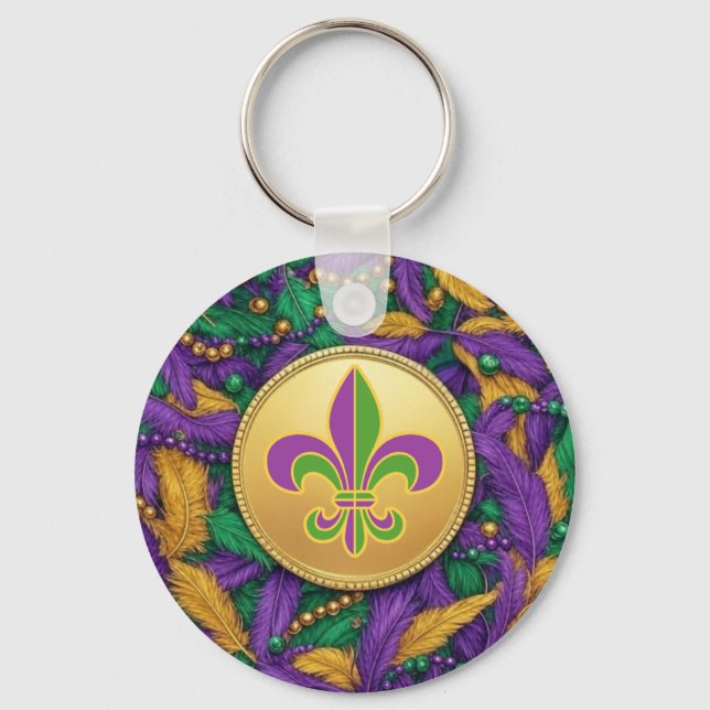 Porte-clés Fleur de lis du Mardi Gras (Recto)