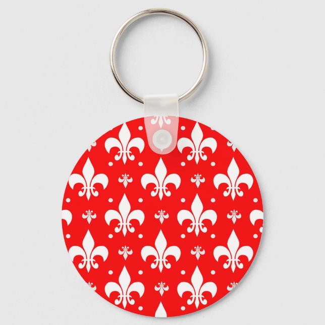 Porte-clés Fleur de lis rouge Motif (Recto)