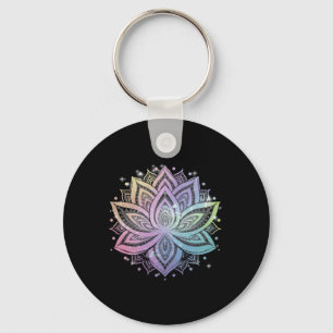 Porte-clés Fleur de Lotus Arc-en-ciel Bohème Yoga Fleur de Lo