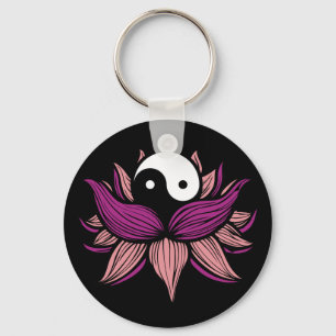 Porte-clés Fleur de Lotus et Yin Yang