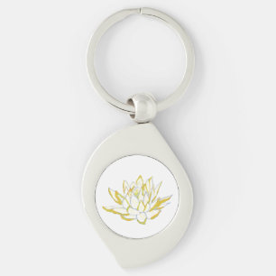 Porte-clés Fleur de lotus jaune Boho accessoires femmes