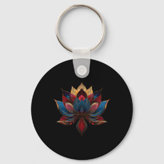 Porte-clés Fleur de Lotus Vintage Bouddhisme Zen Japonais Yog