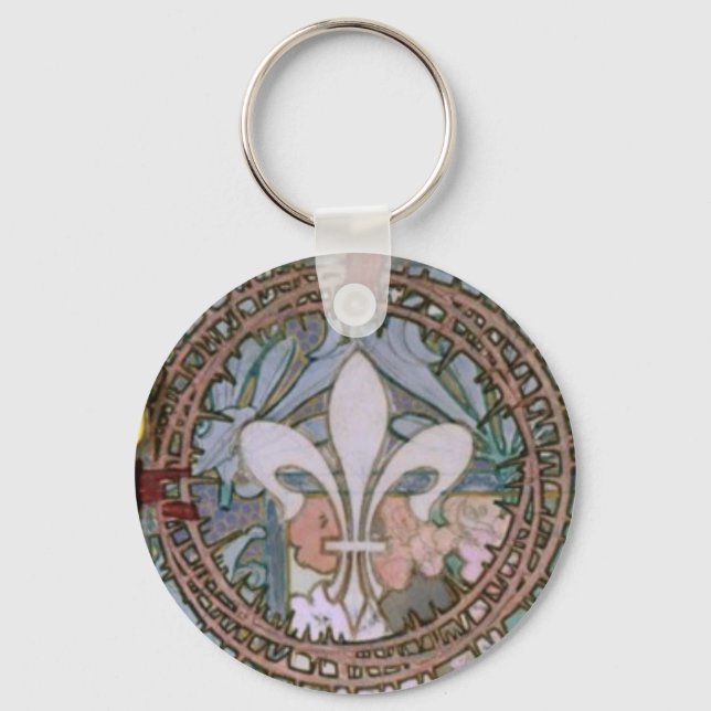 Porte-clés Fleur de lys – Mucha – Maude Adams as Joan of Arc (Recto)