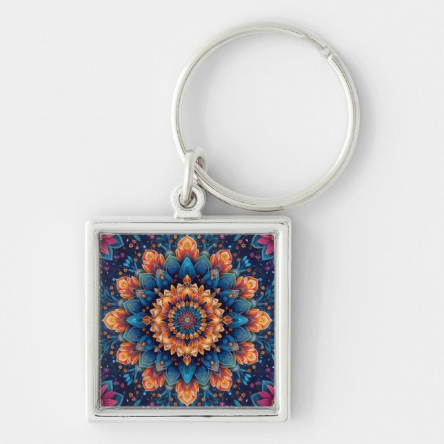 Porte-clés Fleur de mandala Style d'art numérique-23907 (Devant)