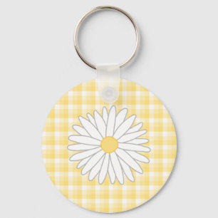 Porte-clés Fleur de marguerite dans jaune et le blanc