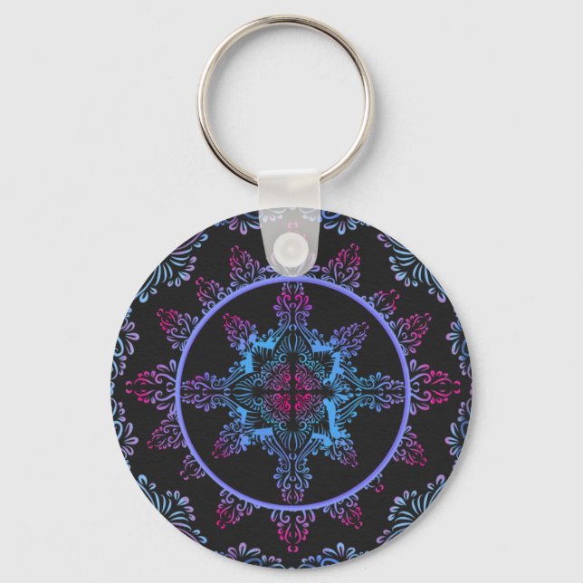 Porte-clés Fleur de nuit Mandala (Recto)