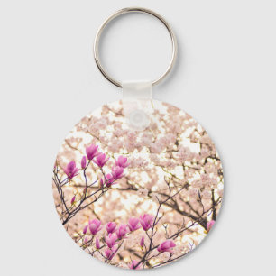 Porte-clés Fleur de printemps rose pourpre en floraison