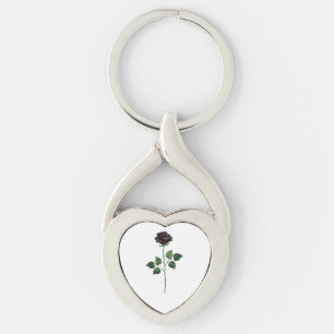 Porte-clés Fleur de rose noire