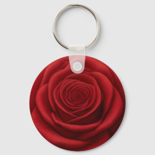 Porte-clés - Fleur de rose rouge