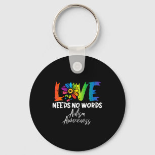 Porte-clés Fleur de sensibilisation à l'autisme Love Needs No