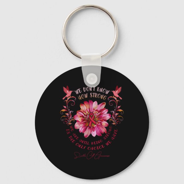 Porte-clés Fleur de sensibilisation aux cellules de faucille  (Recto)
