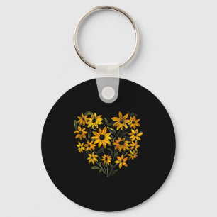 Porte-clés Fleur de Susan aux yeux noirs Fille Cœur Saint-Val