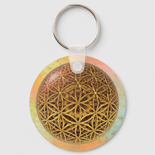 Porte-clés Fleur de Vie / Blume des Lebens - grille de boule  (Recto)