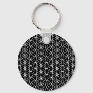 Porte-clés Fleur de vie / Blume des Lebens - motif d'argent