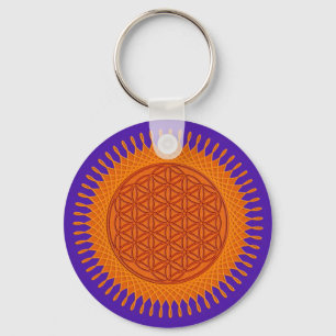 Porte-clés Fleur de Vie / design ensoleillé