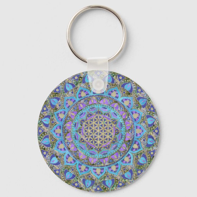 Porte-clés Fleur De Vie - Mandala India Style 2 (Recto)