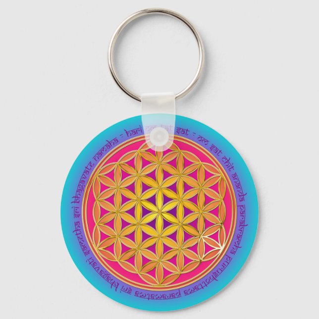 Porte-clés Fleur De Vie / Mantra Moola (Recto)