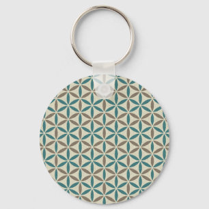 Porte-clés Fleur de vie - motif de timbre - BG 1