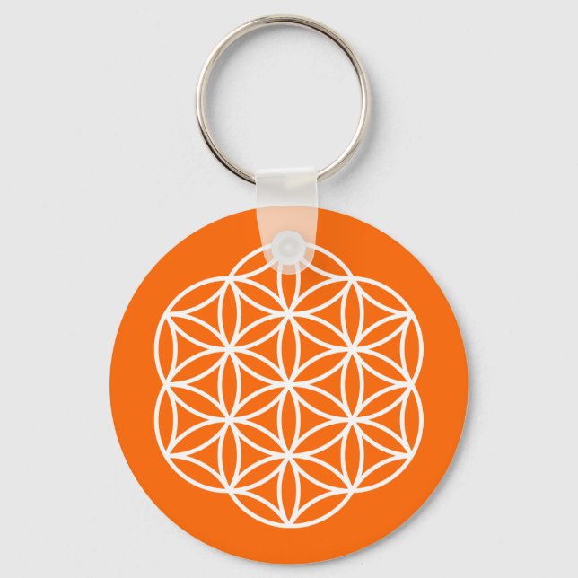 Porte-clés Fleur de vie orange (Recto)