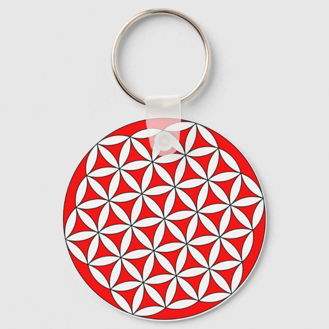 Porte-clés Fleur de vie rouge (Recto)