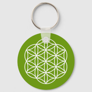 Porte-clés Fleur de vie verte