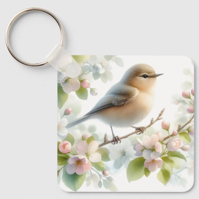 Porte-clés Fleur d'eau de cerisier à floraison printanière (Recto)