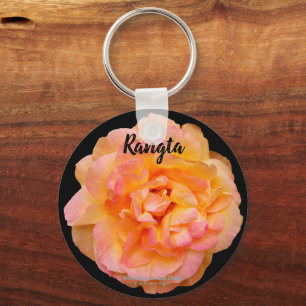 Porte-clés Fleur découpée Rose Peach Yellow Pink