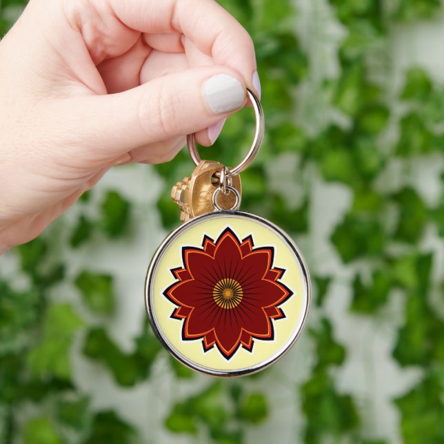 Porte-clés Fleur - Dessin Floral (Main)
