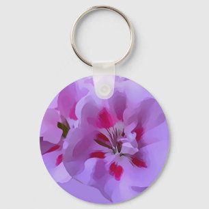 Porte-clés Fleur d'Hibiscus Abstrait Rose Violet