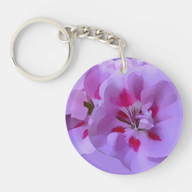 Porte-clés Fleur d'Hibiscus Abstrait Rose Violet (Devant)
