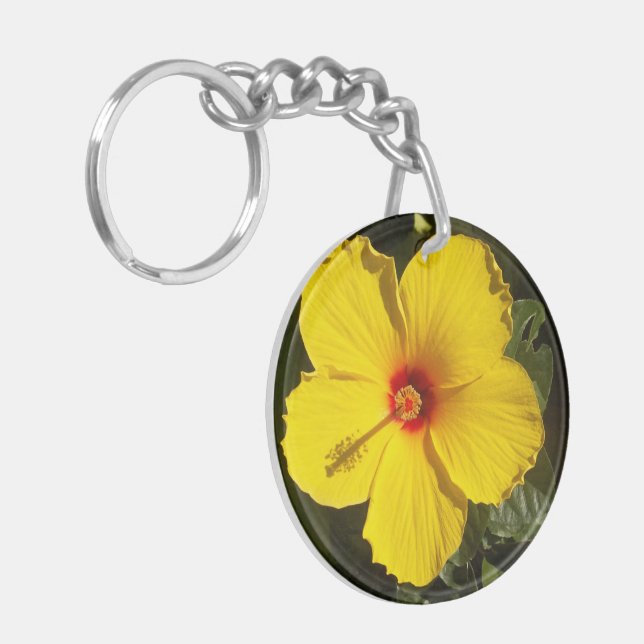 Porte-clés Fleur d'Hibiscus jaune (Devant gauche)