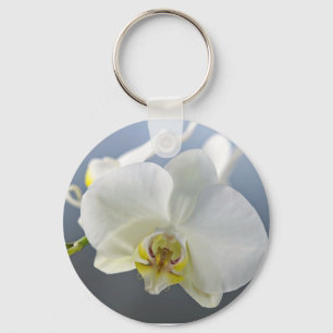 Porte-clés Fleur d'orchidée blanche