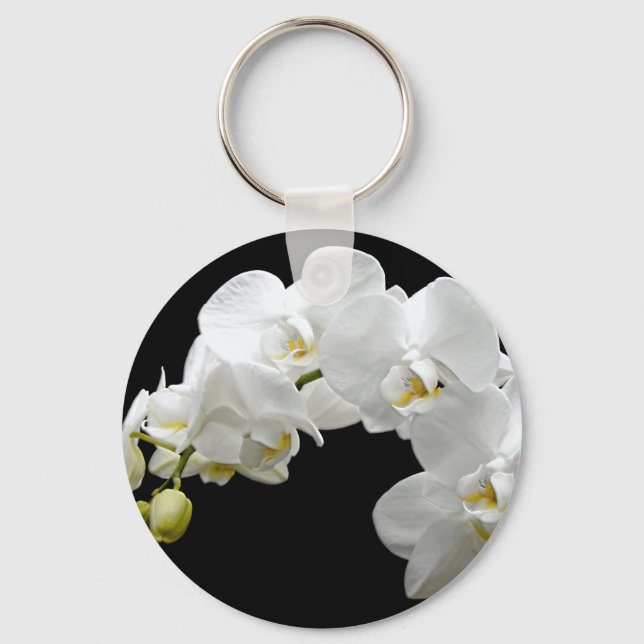 Porte-clés Fleur d'orchidée blanche (Recto)