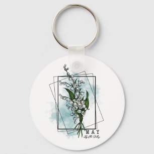 Porte-clés Fleur du mois de naissance Né en mai Lily de la va