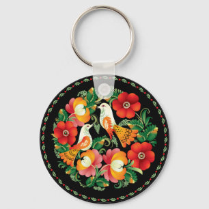 Porte-clés Fleur et oiseau hongrois d'OPUS