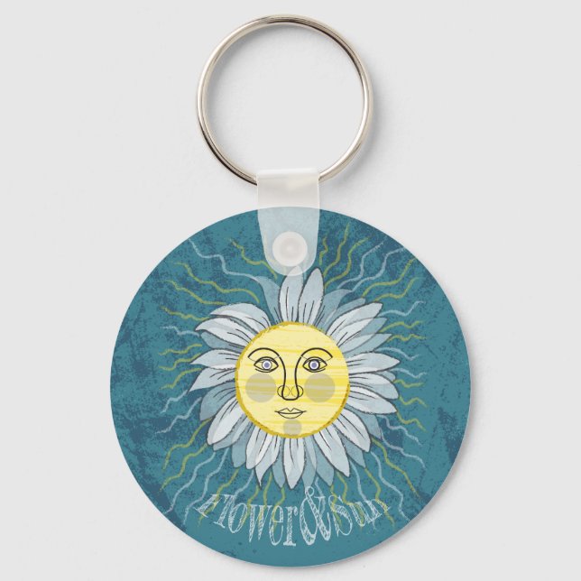 Porte-clés Fleur et soleil - Nature (Recto)