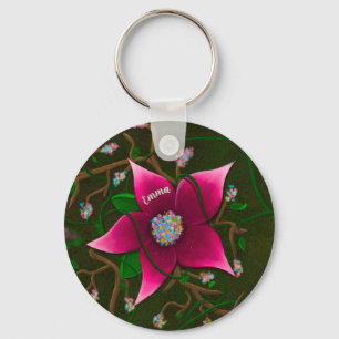 Porte-clés Fleur Fantaisiste Personnalisée