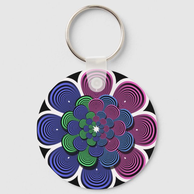 Porte-clés Fleur fractale (Recto)