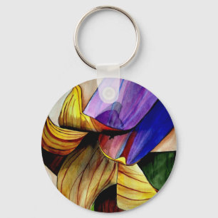 Porte-clés Fleur Fritillaire violet couleur d'origine art
