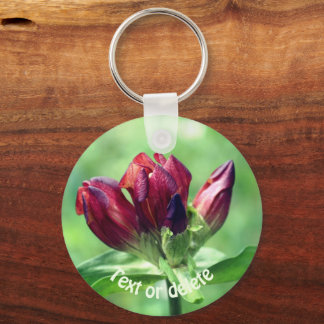Porte-clés Fleur Gentienne Rouge personnalisée