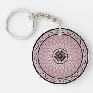 Porte-clés Fleur géométrique violette