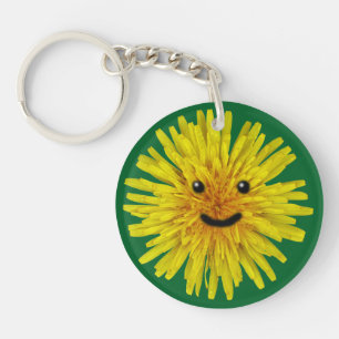 Porte-clés Fleur jaune heureuse de pissenlit d'été sur tout