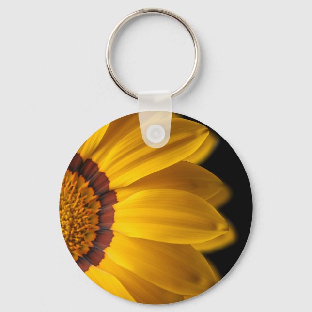 Porte-clés Fleur jaune sur arrière - plan noir (Recto)