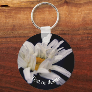 Porte-clés Fleur marguerite blanche personnalisée
