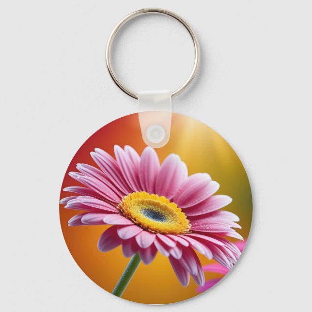 Porte-clés Fleur marguerite rose clair (Recto)