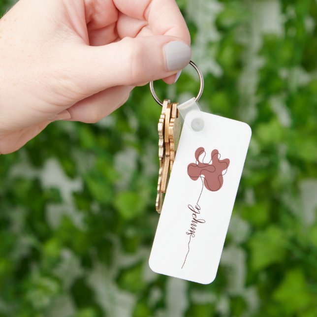 Porte-clés Fleur Minimalisme Simple (main)