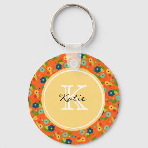 Porte-clés Fleur monogramme